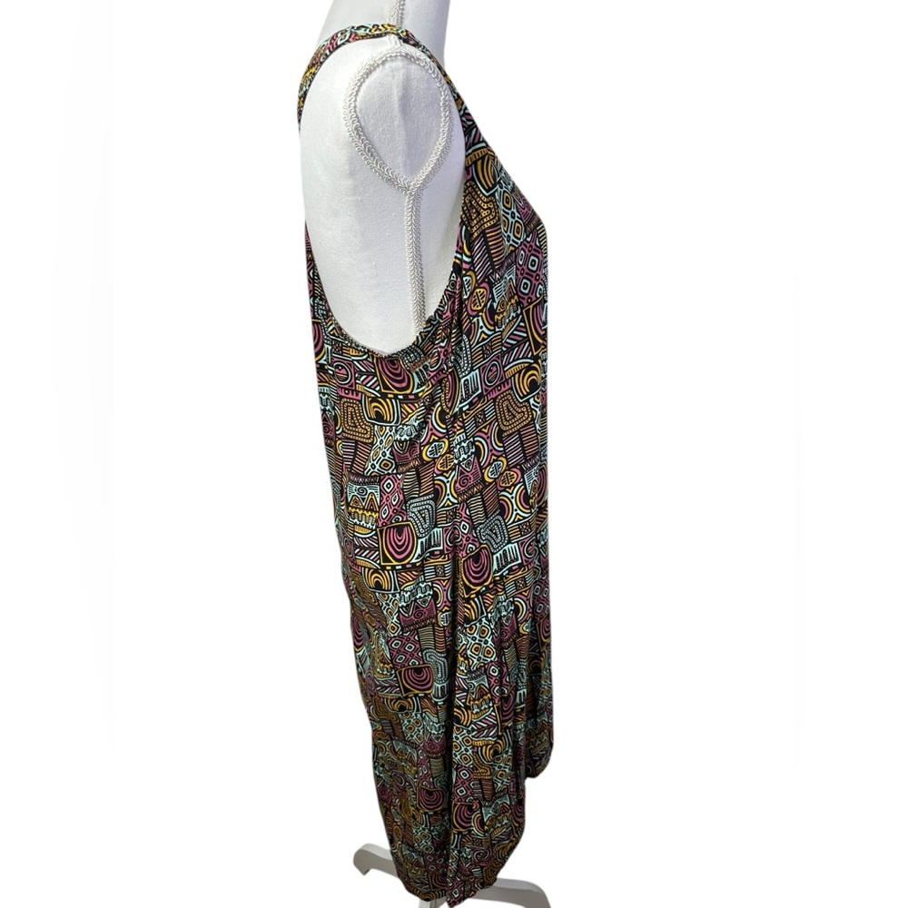 Kavu Colorful Geometric Midi Dress Size L - Picture 3 of 11